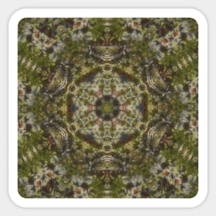 Shades of Green Kaleidoscopic Mandala Number 4 Sticker